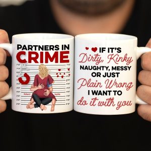 Partners In Crime- Personalized Coffee Mug - Gift For Valentine's Day- Couple Coffee Mug