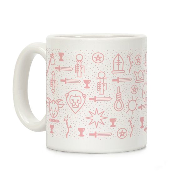 Pastel Pink Tarot Card Pattern Coffee Mug Pastel Pink Tarot Card Pattern Coffee Mug