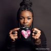Patchwork Pink Heart Valentine Personalized Mug, Love Retro Coquette Gift with Custom Name