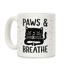 Paws And Breathe Yoga Cat Coffee Mug