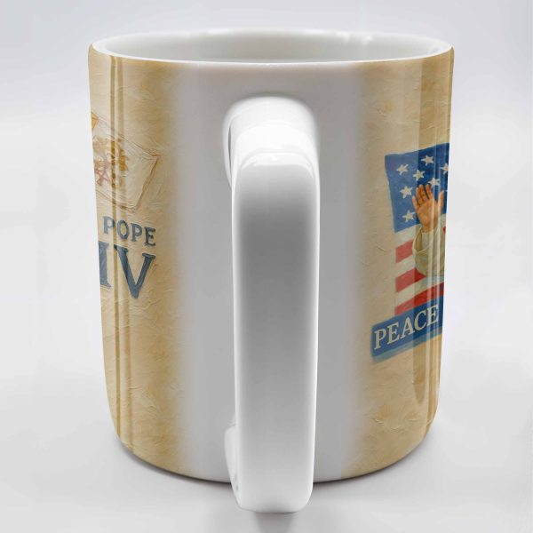 Peace Be With All Of You, American Flag And Papal Symbolism - Personalized Custom Coffee Mug - FTH092_MG Peace Be With All Of You, American Flag And Papal Symbolism - Personalized Custom Coffee Mug - FTH092_MG