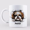 Peeking Dog Ragged Hole Personalized Mug Peeking Dog Ragged Hole Personalized Mug