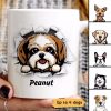 Peeking Dog Ragged Hole Personalized Mug Peeking Dog Ragged Hole Personalized Mug