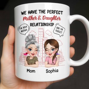Perfect Mother & Daughter Relationship, Cityscape Design - Personalized Custom Coffee Mug - MOM141_MG