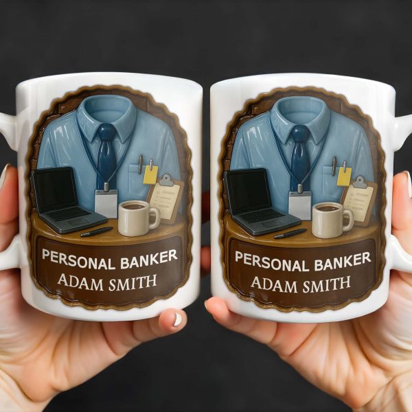 Personal Banker Coffee Mug With Shirt And Tie - Personalized Custom Coffee Mug - OFW014_MG Personal Banker Coffee Mug With Shirt And Tie - Personalized Custom Coffee Mug - OFW014_MG