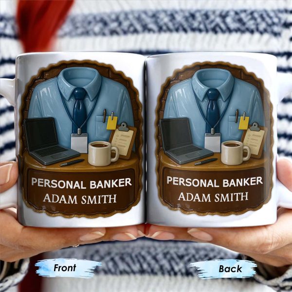 Personal Banker Coffee Mug With Shirt And Tie - Personalized Custom Coffee Mug - OFW014_MG Personal Banker Coffee Mug With Shirt And Tie - Personalized Custom Coffee Mug - OFW014_MG