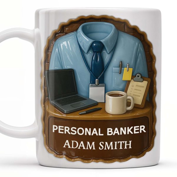 Personal Banker Coffee Mug With Shirt And Tie - Personalized Custom Coffee Mug - OFW014_MG Personal Banker Coffee Mug With Shirt And Tie - Personalized Custom Coffee Mug - OFW014_MG