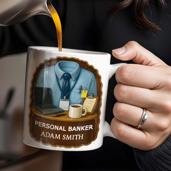 Personal Banker Coffee Mug With Shirt And Tie - Personalized Custom Coffee Mug - OFW014_MG Personal Banker Coffee Mug With Shirt And Tie - Personalized Custom Coffee Mug - OFW014_MG