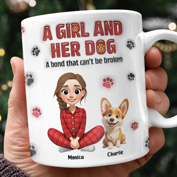 Personalized A Girl And Her Dog Version 3D Inflated Effect Mug HA75 898070 Personalized A Girl And Her Dog Version 3D Inflated Effect Mug HA75 898070