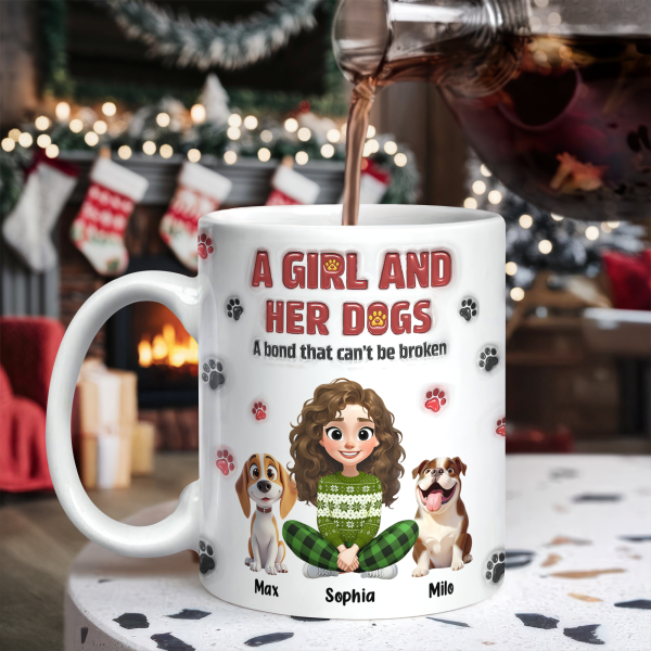 Personalized A Girl And Her Dog Version 3D Inflated Effect Mug HA75 898070 Personalized A Girl And Her Dog Version 3D Inflated Effect Mug HA75 898070