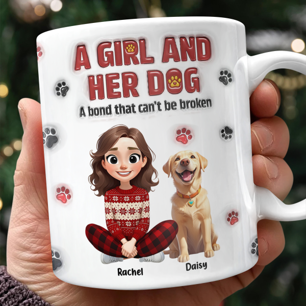 Personalized A Girl And Her Dog Version 3D Inflated Effect Mug HA75 898070 Personalized A Girl And Her Dog Version 3D Inflated Effect Mug HA75 898070