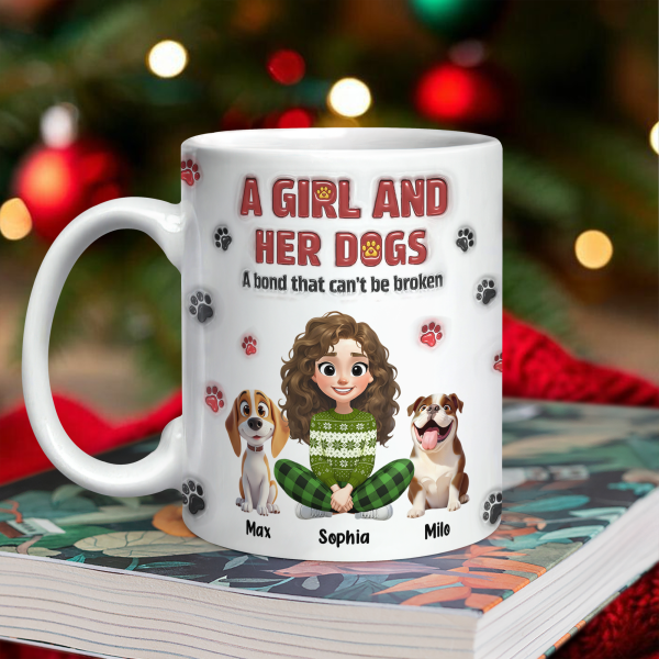 Personalized A Girl And Her Dog Version 3D Inflated Effect Mug HA75 898070 Personalized A Girl And Her Dog Version 3D Inflated Effect Mug HA75 898070