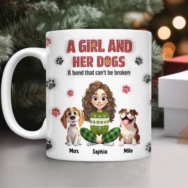 Personalized A Girl And Her Dog Version 3D Inflated Effect Mug HA75 898070 Personalized A Girl And Her Dog Version 3D Inflated Effect Mug HA75 898070