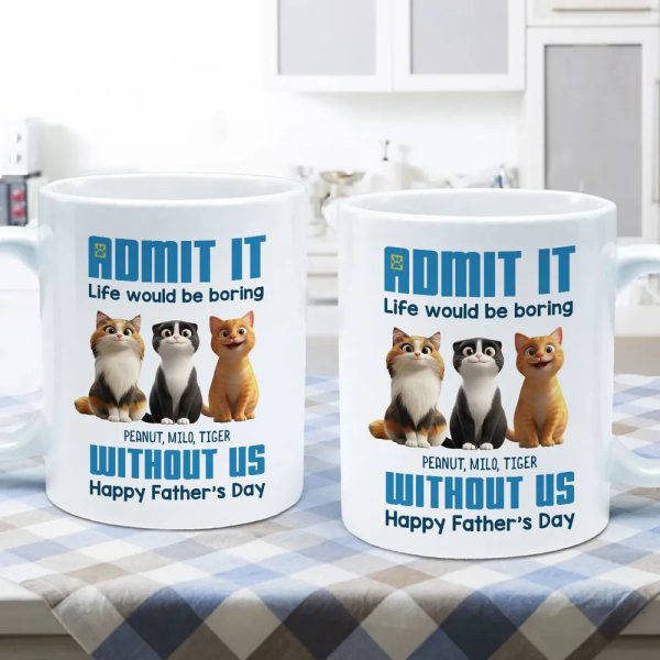 Personalized Cat Dad Mug for Father's Day Gift