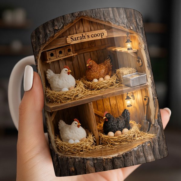 Personalized Chicken Coop Mug With Farm Fresh Design - Personalized Custom Coffee Mug - FARM026_MG