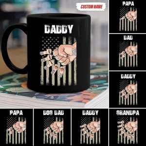 Personalized Dad With Kids Hand To Hand Family Coffee Mug, HN590 890969
