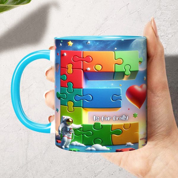 Personalized Gift For Autism Kid, 3D Puzzle Alphabet & Wandering Astronaut In Space 01QHLU060325