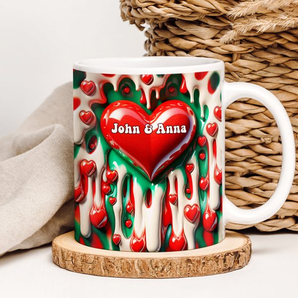 Personalized Gift For Couple Coffee Mug 3D Heart Personalized Gift For Couple Coffee Mug 3D Heart