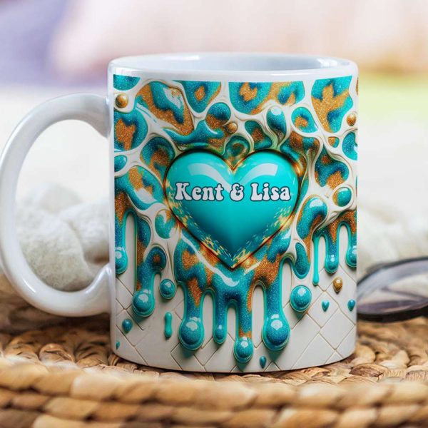Personalized Gift For Couple Coffee Mug 3D Heart Personalized Gift For Couple Coffee Mug 3D Heart