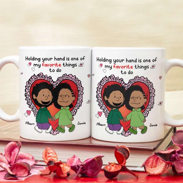 Personalized Gift For Couples Valentine White Mug Couple Holding Hand 01KALU261224DA Personalized Gift For Couples Valentine White Mug Couple Holding Hand 01KALU261224DA
