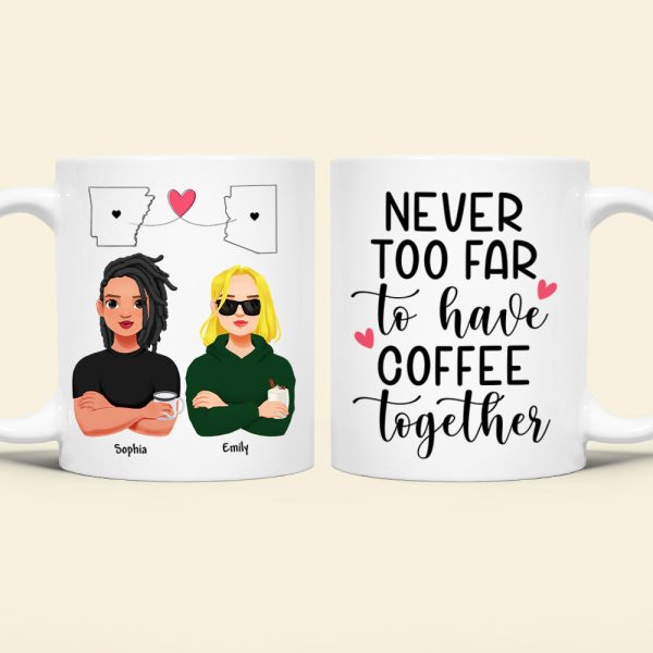 Personalized Gift For Long Distance Relationship White Mug 04TOQN231124PA Personalized Gift For Long Distance Relationship White Mug 04TOQN231124PA