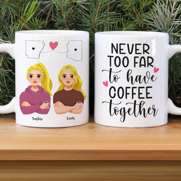 Personalized Gift For Long Distance Relationship White Mug 04TOQN231124PA Personalized Gift For Long Distance Relationship White Mug 04TOQN231124PA