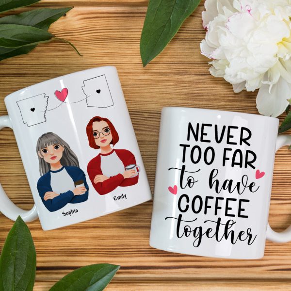 Personalized Gift For Long Distance Relationship White Mug 04TOQN231124PA Personalized Gift For Long Distance Relationship White Mug 04TOQN231124PA