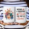 Personalized Gift for Mother or Daughter Ceramic Mug Featuring Hugging Scene with 'First Our Mother, Forever Our Friend'