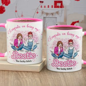 Personalized Gifts For Besties Accent Mug Congrats On Being My Best Friends 04KALU291124HH