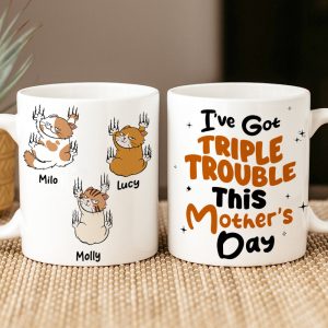 Personalized Gifts For Cat Lovers Coffee Mug Triple Trouble