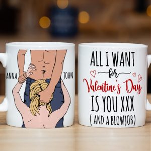 Personalized Gifts For Couple Coffee Mug All I Want For Valentine's Day Is You