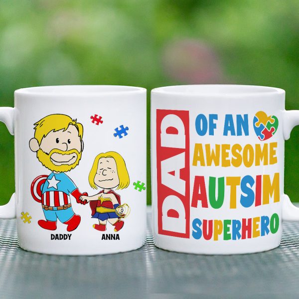 Personalized Gifts For Dad Coffee Mug 042totn200225pa Dad Of An Awesome Autism Superhero