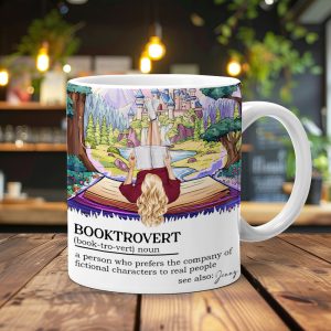 Personalized Gifts For Girl Book Lover white edge to edge mug Booktrovert 03XQMH030125TM