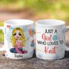 Personalized Gifts For Knitting Lover Coffee Mug 04hudc290724hh Beautiful Girl Knitting At Home