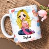Personalized Gifts For Knitting Lover Coffee Mug 04hudc290724hh Beautiful Girl Knitting At Home