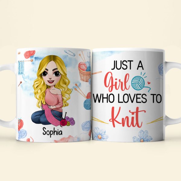 Personalized Gifts For Knitting Lover Coffee Mug 04hudc290724hh Beautiful Girl Knitting At Home