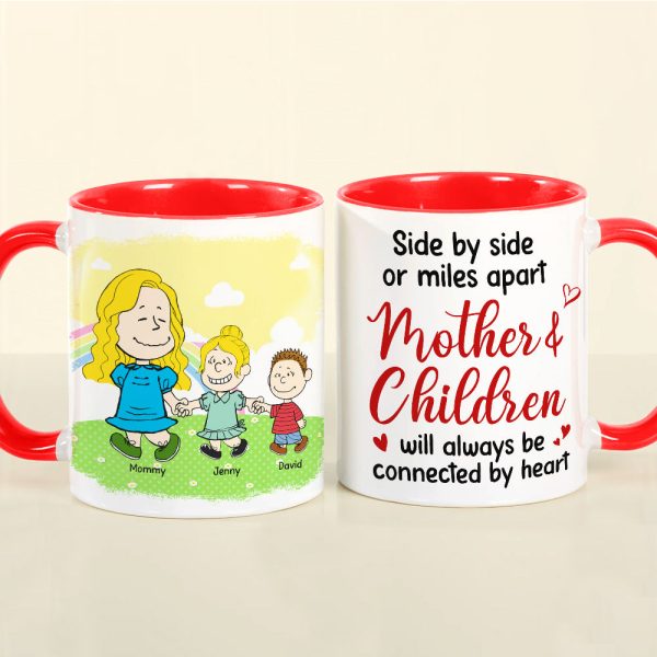 Personalized Gifts For Mom Coffee Mug 02xqtn210125hh Side By Side Or Mile Apart Mom & Children Will Always Be Connected By Heart Personalized Gifts For Mom Coffee Mug 02xqtn210125hh Side By Side Or Mile Apart Mom & Children Will Always Be Connected By Heart