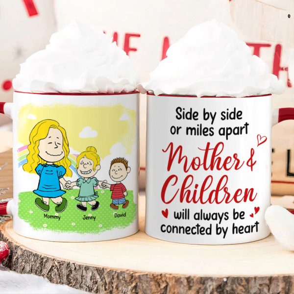 Personalized Gifts For Mom Coffee Mug 02xqtn210125hh Side By Side Or Mile Apart Mom & Children Will Always Be Connected By Heart Personalized Gifts For Mom Coffee Mug 02xqtn210125hh Side By Side Or Mile Apart Mom & Children Will Always Be Connected By Heart