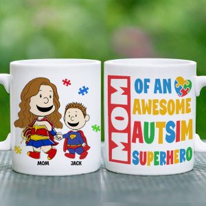 Personalized Gifts For Mom Coffee Mug 041totn200225pa Mom Of An Awesome Autism Superhero