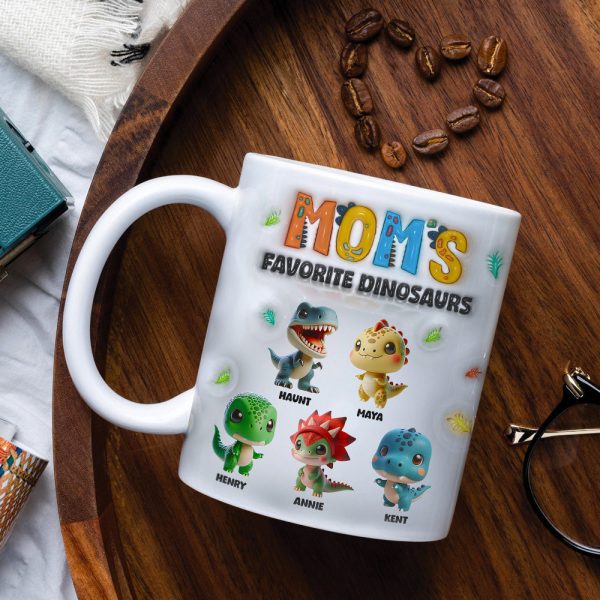 Personalized Gifts For Mom Coffee Mug Adorable Dinosaurs 02KALU060225 Personalized Gifts For Mom Coffee Mug Adorable Dinosaurs 02KALU060225