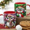 Personalized Gifts For Penguin Lovers, Red Accent Mug 3D Xmas Penguins 04HUTI200824 Personalized Gifts For Penguin Lovers, Red Accent Mug 3D Xmas Penguins 04HUTI200824
