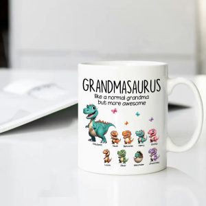 Personalized Grandmasaurus Ceramic Mug - Unique Grandma Gift