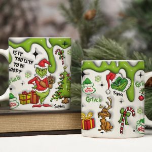 Personalized Green Christmas Coffee Mug 14ACDT050924