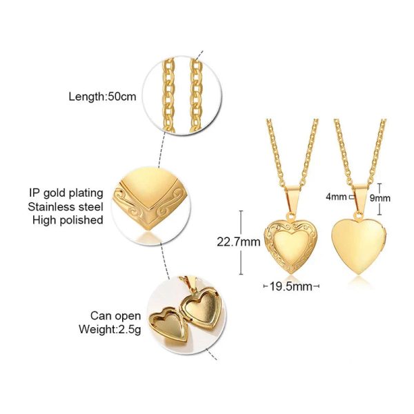 Personalized Heart Locket Necklace with Custom Photo and Name Personalized Heart Locket Necklace with Custom Photo and Name