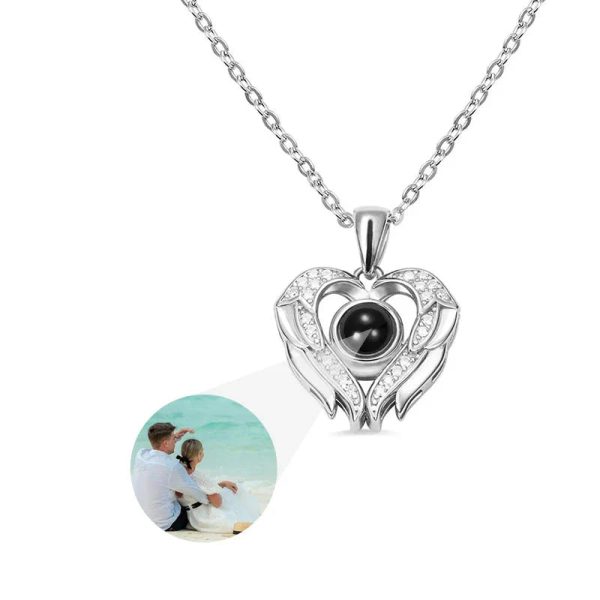 Personalized Heart Photo Projection Necklace with 100 Languages Personalized Heart Photo Projection Necklace with 100 Languages