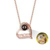 Personalized Heart Photo Projection Necklace with 100 Languages Personalized Heart Photo Projection Necklace with 100 Languages