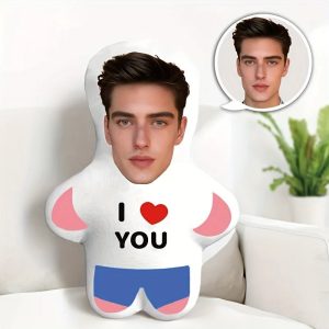 Personalized I Love You Mini Plush Photo Doll Pillow