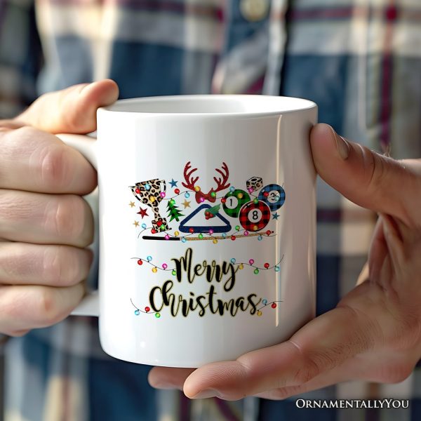 Personalized Mug Billiards Buffalo Plaid Christmas, Pool Balls Snooker Gift Personalized Mug Billiards Buffalo Plaid Christmas, Pool Balls Snooker Gift