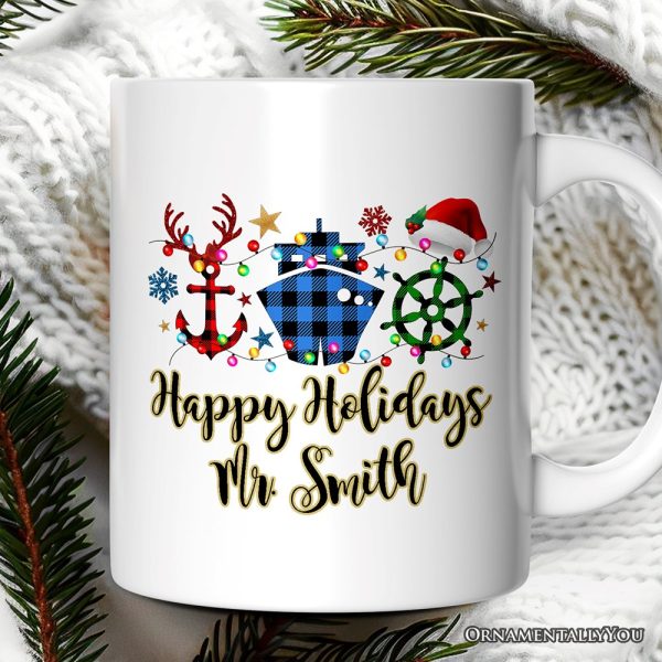 Personalized Mug Cruise Vacation Buffalo Plaid Christmas Gift Personalized Mug Cruise Vacation Buffalo Plaid Christmas Gift