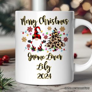 Personalized Mug Gnome Buffalo Plaid Christmas Gift